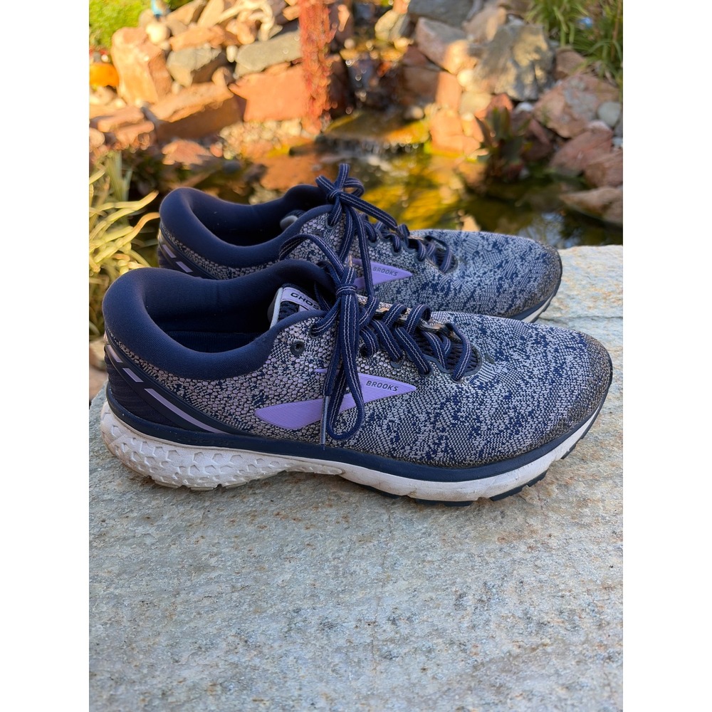 Brooks Ghost 11 Mens Running Shoes Navy Purple Mesh Sneakers 1202771B406 Size 11